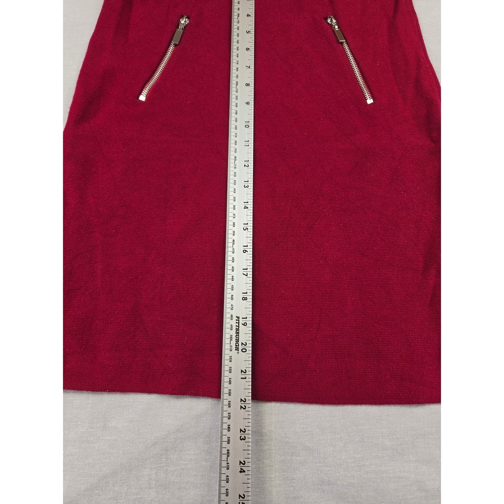 Alfani Womens XS Burgundy Red Knit Mini Skirt Zipper Accents Cotton Blend 2790 - Picture 5 of 9